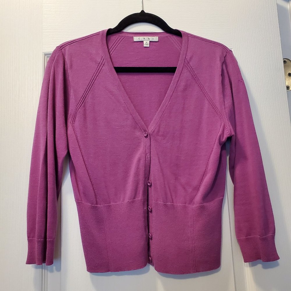 VINTAGE CAbi Crop Cardigan Magenta - Size M